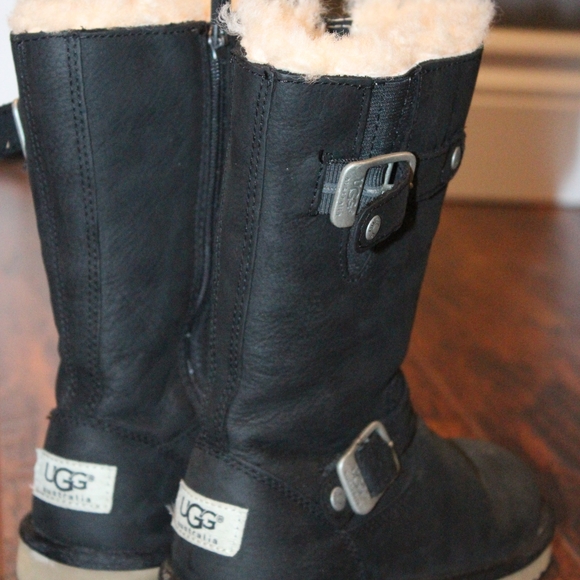 UGG Black Lined Boots Size 11 - Picture 3 of 4